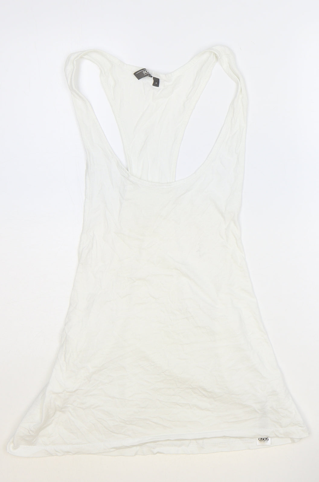Womens UK Size M ASOS White Basic Tank