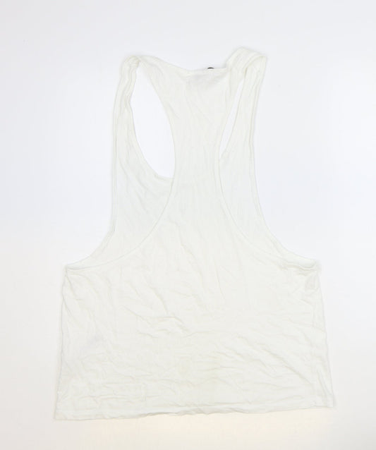Womens UK Size M ASOS White Basic Tank