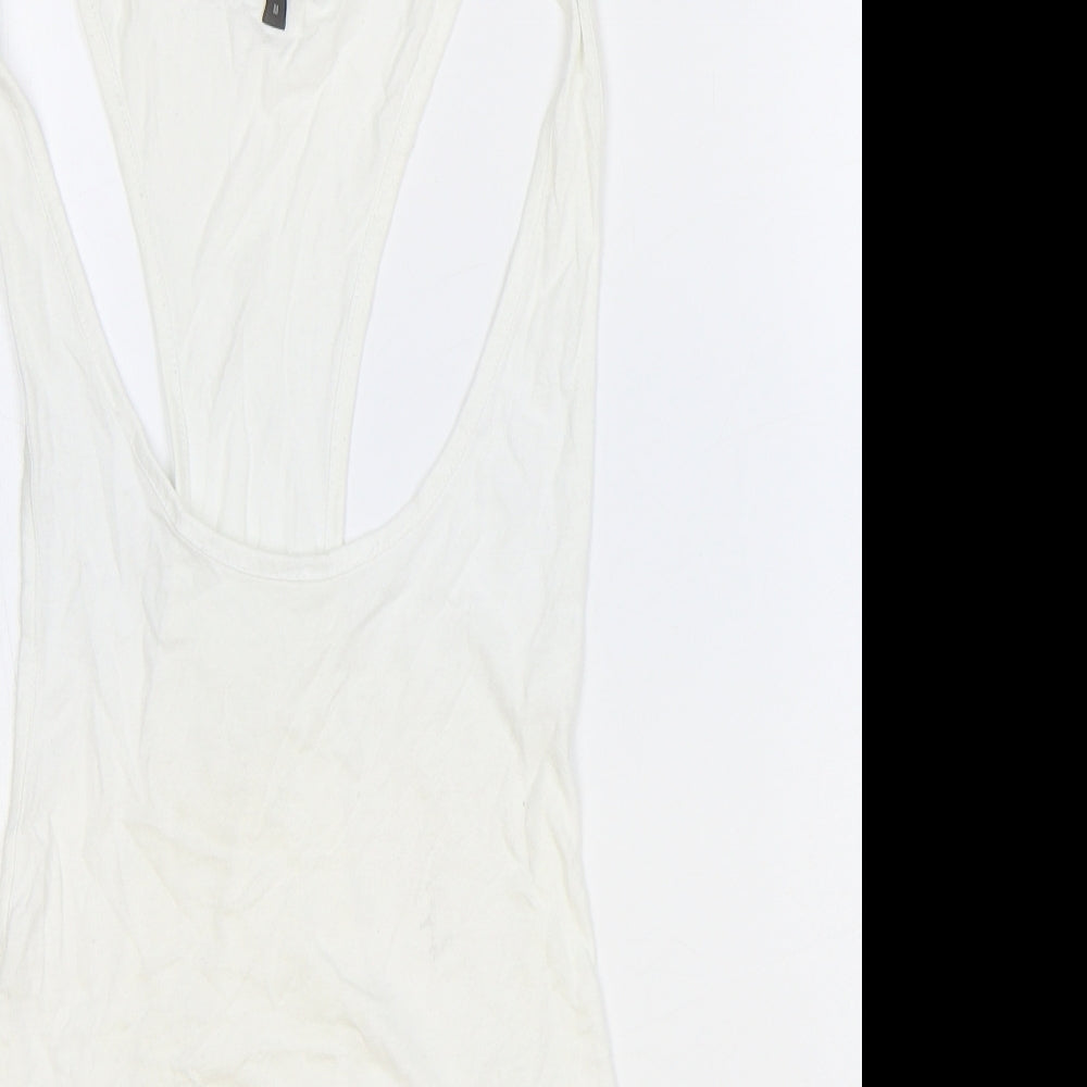 Womens UK Size M ASOS White Basic Tank