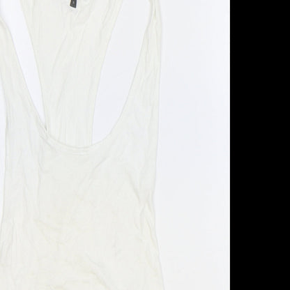 Womens UK Size M ASOS White Basic Tank
