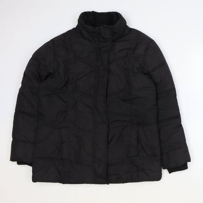 Avenue Womens Black Jacket Size S Zip