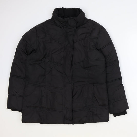 Avenue Womens Black Jacket Size S Zip