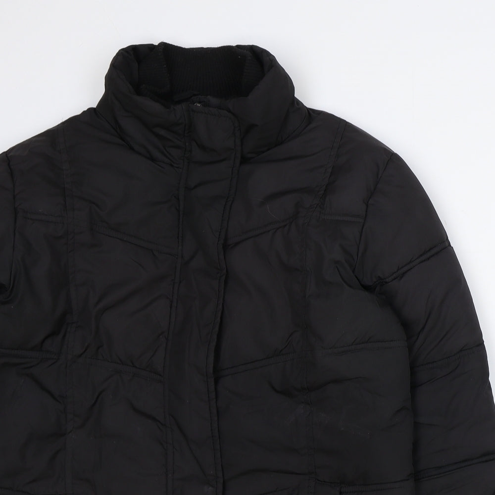 Avenue Womens Black Jacket Size S Zip