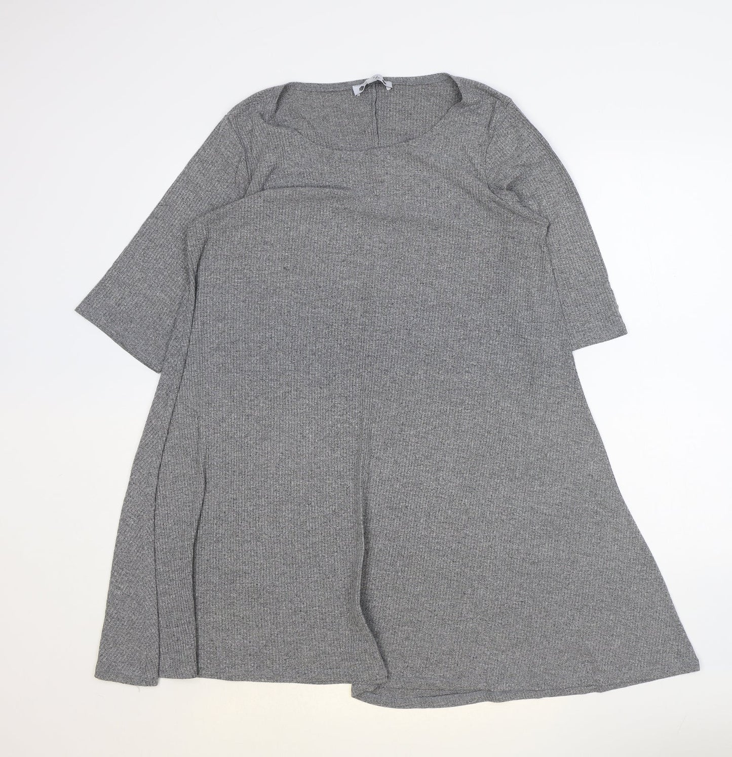 WILDE Womens Grey Polyester Jumper Dress Size L Boat Neck Pullover