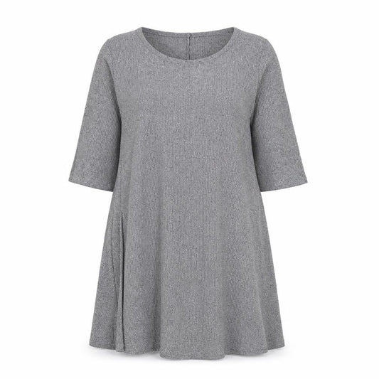 WILDE Womens Grey Polyester Jumper Dress Size L Boat Neck Pullover