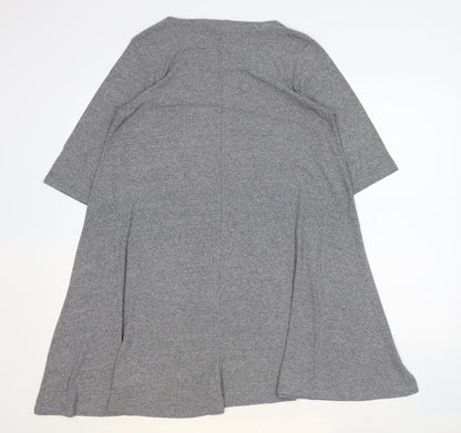 WILDE Womens Grey Polyester Jumper Dress Size L Boat Neck Pullover
