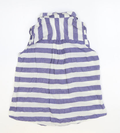 Womens UK Size XS Zara Blue Basic Button-Up