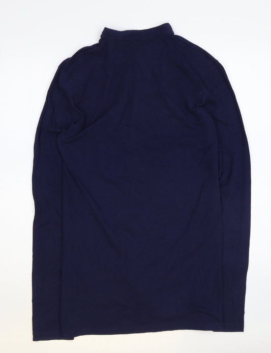 Mens UK Size M Boohoo Blue  Button-Up Long Sleeve Casual Shirt