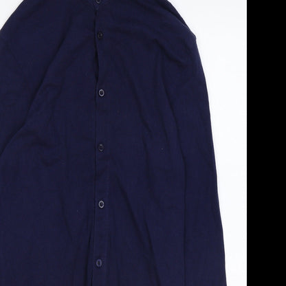 Mens UK Size M Boohoo Blue  Button-Up Long Sleeve Casual Shirt