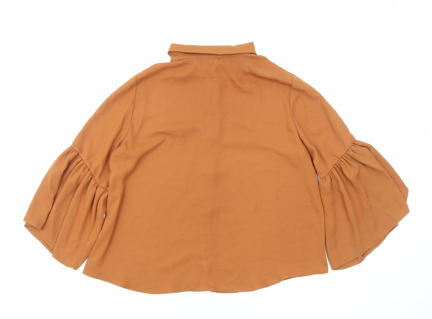 Womens UK Size M Love Brown Basic Button-Up