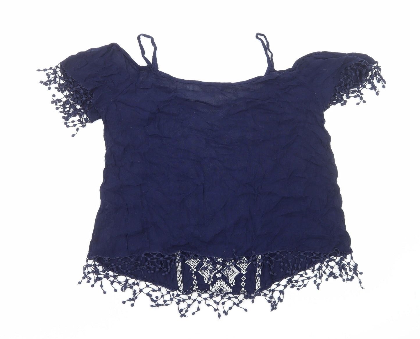 Womens UK Size 8 New Look Blue Basic Blouse