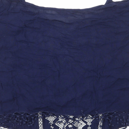 Womens UK Size 8 New Look Blue Basic Blouse