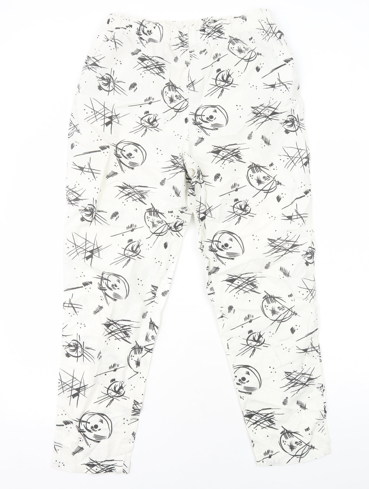 Womens UK Size XS Preworn Regular Fit Jogger White Trousers