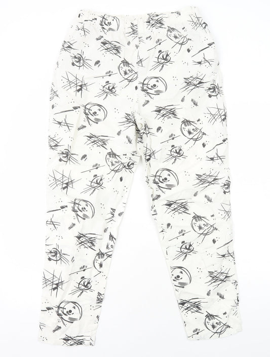 Womens UK Size XS Preworn Regular Fit Jogger White Trousers