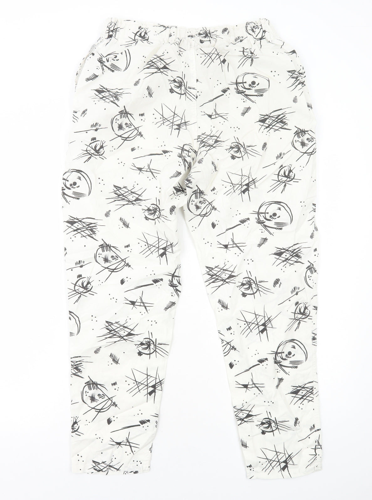 Womens UK Size XS Preworn Regular Fit Jogger White Trousers