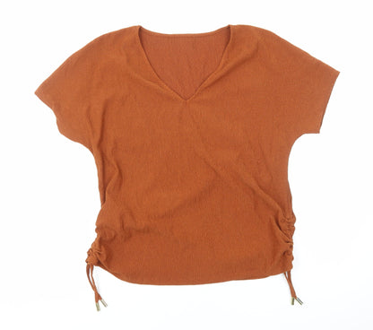 Womens UK Size M Preworn Brown Basic T-Shirt