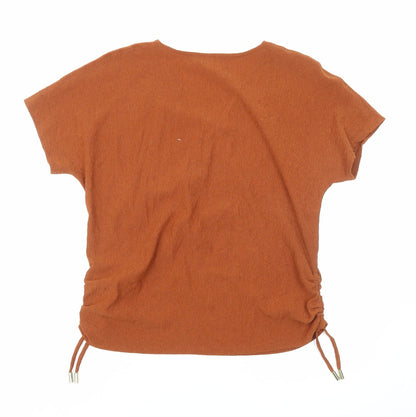 Womens UK Size M Preworn Brown Basic T-Shirt
