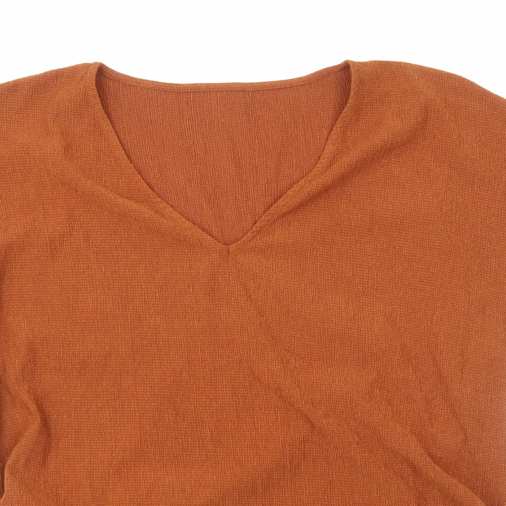 Womens UK Size M Preworn Brown Basic T-Shirt