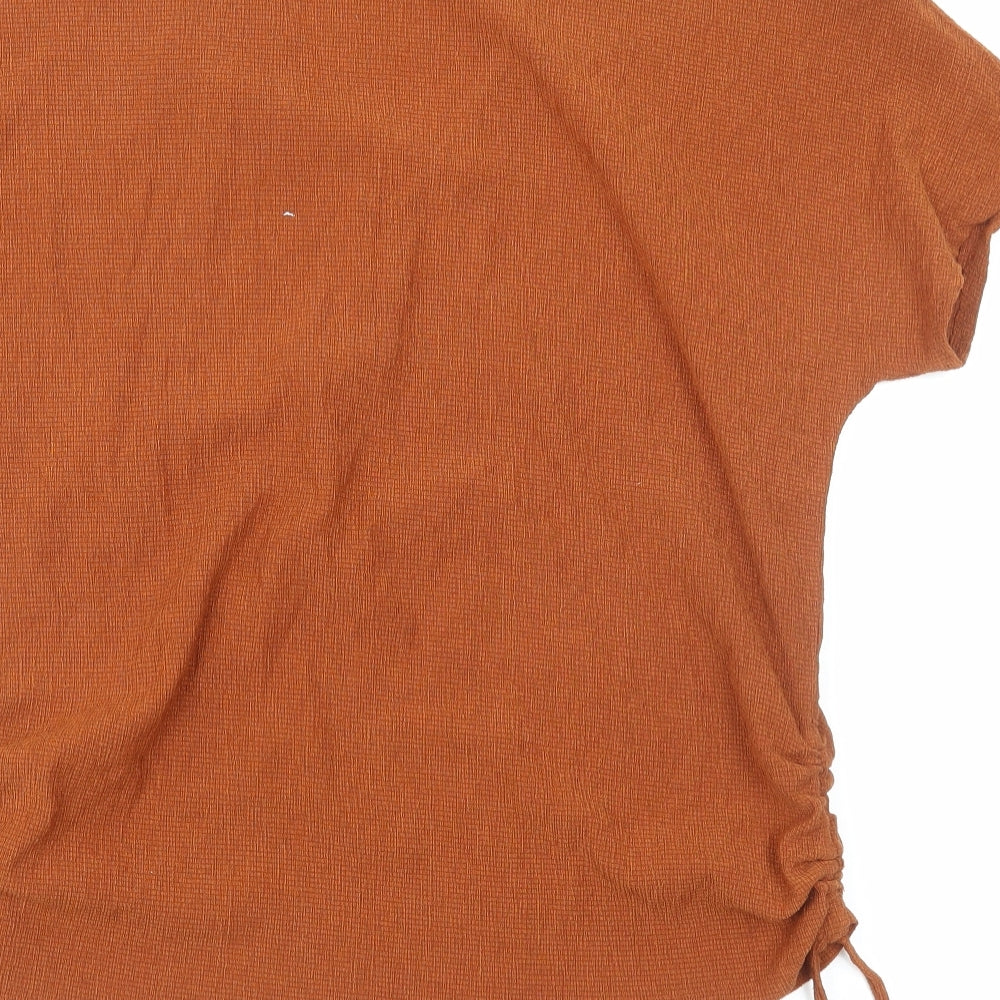 Womens UK Size M Preworn Brown Basic T-Shirt