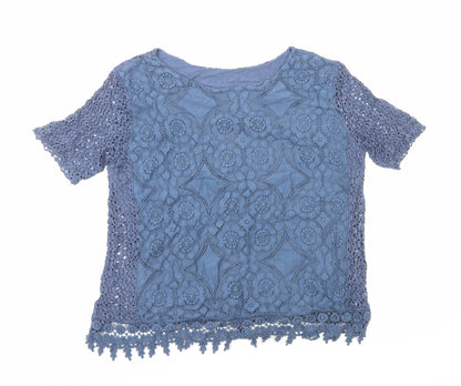Womens UK Size M Preworn Blue Basic Blouse