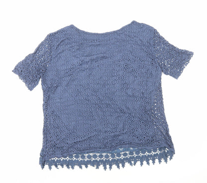 Womens UK Size M Preworn Blue Basic Blouse