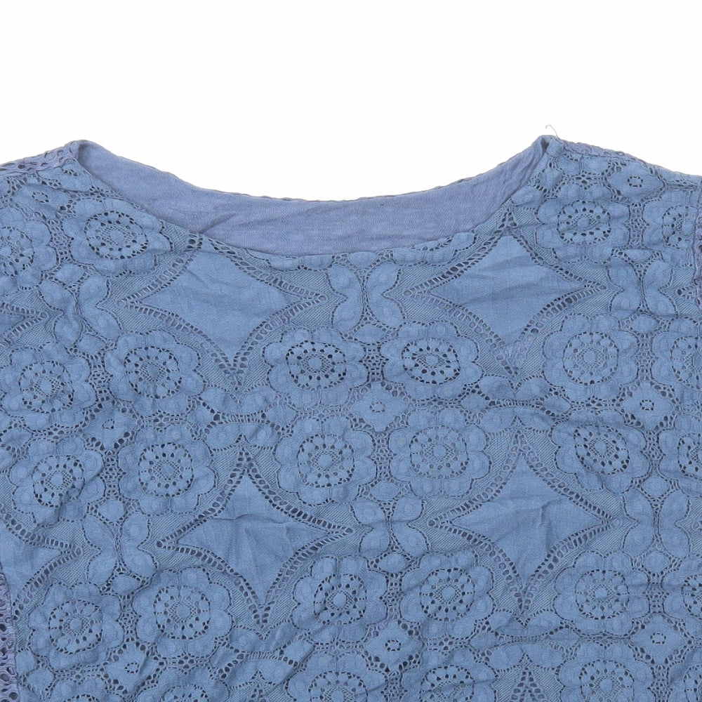 Womens UK Size M Preworn Blue Basic Blouse