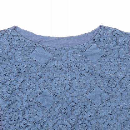 Womens UK Size M Preworn Blue Basic Blouse