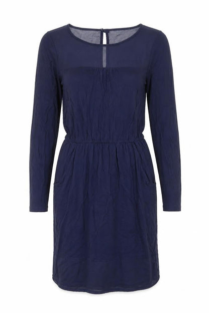 Warehouse Womens Blue Polyester Fit & Flare Size 10 Round Neck Pullover