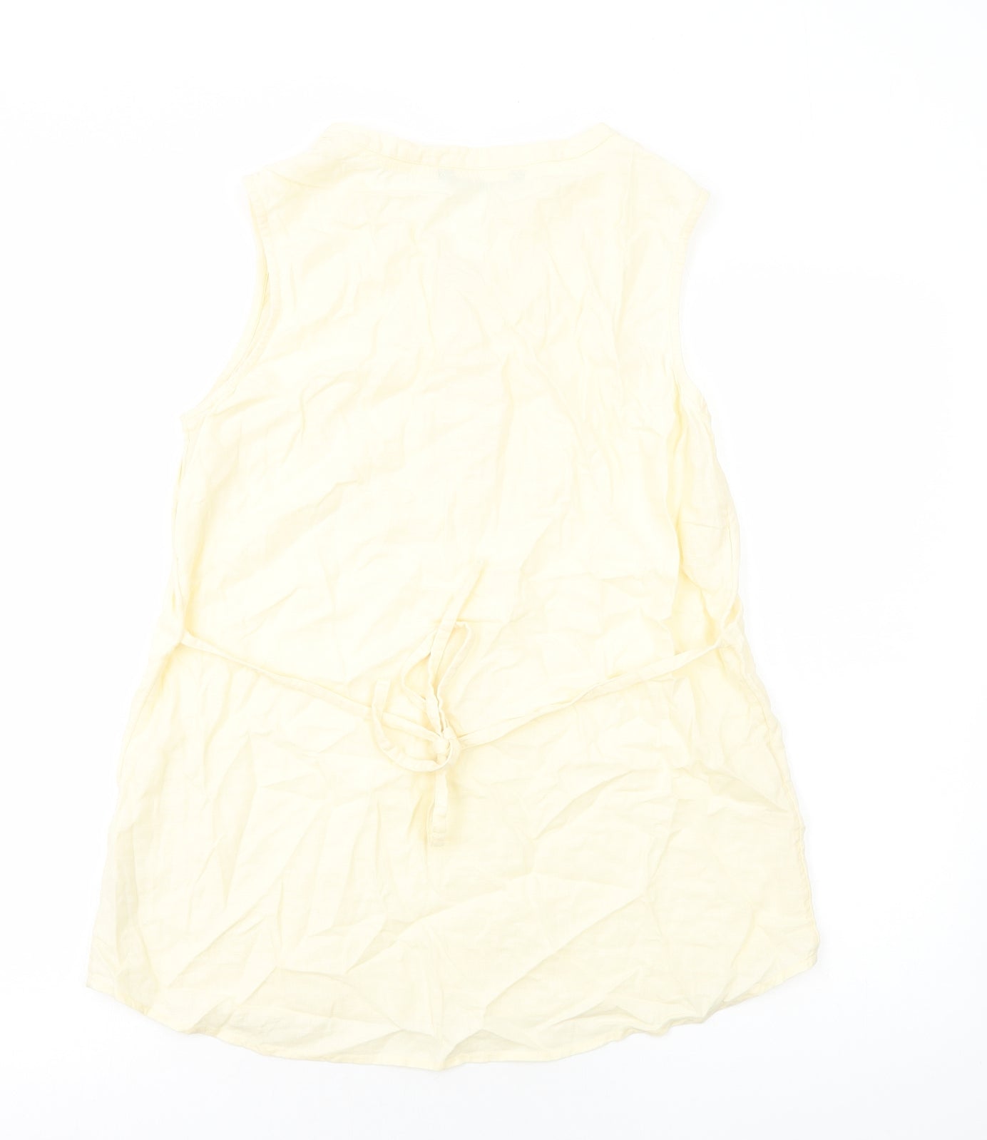 Bonmarché Womens Ivory Cotton Basic Blouse Size 10 V-Neck