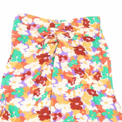ASOS Womens Multicoloured Floral Viscose Flare Skirt Size 10 Zip