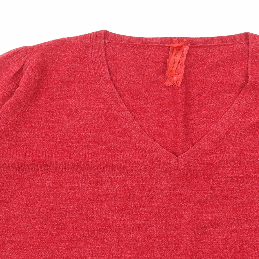 Womens UK Size 18 E-vie Red Pullover Jumper