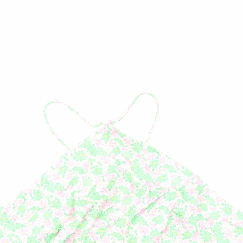 Womens UK Size L Zara Green Cropped Tank