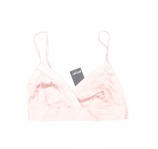 Nasty Gal Womens Pink Polyester Cropped Tank Size 8 V-Neck