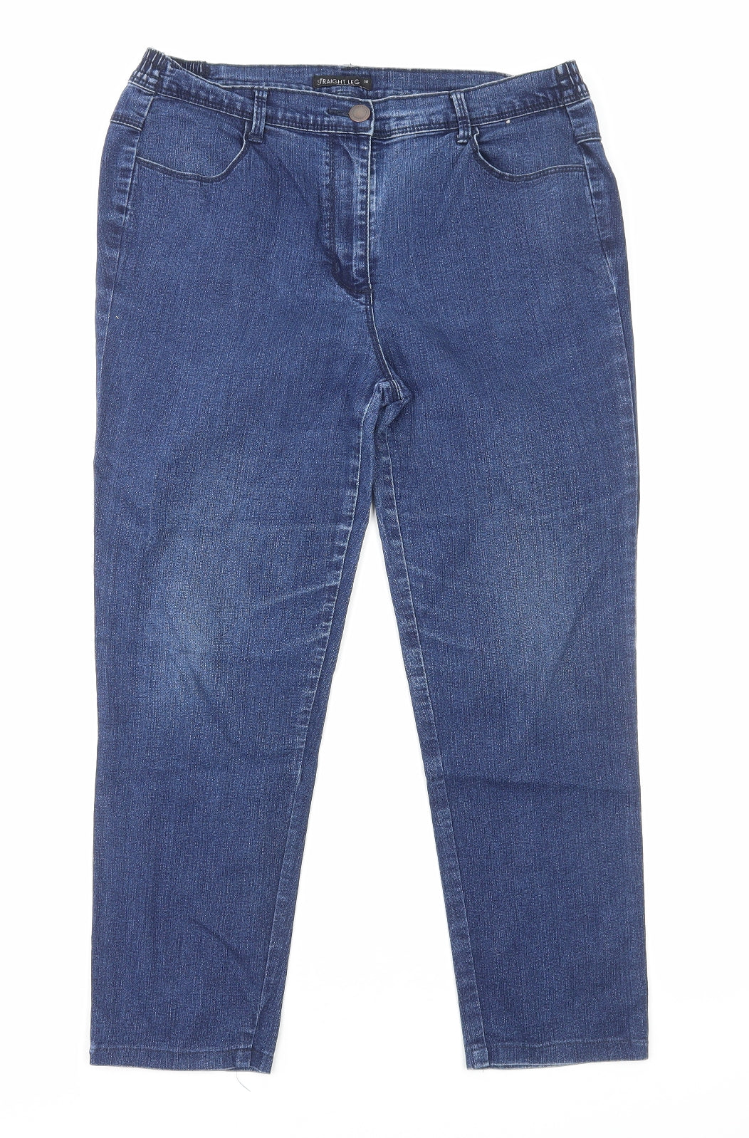 Womens UK Size 14 Preworn Regular Fit Skinny Blue Jeans