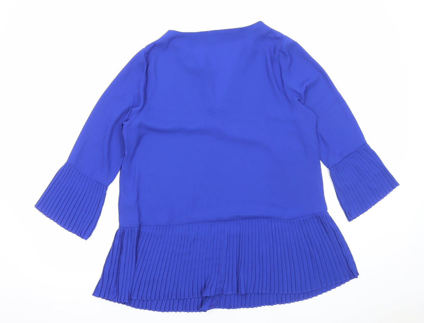 Capsule Womens Blue Polyester Basic Blouse Size 14 V-Neck