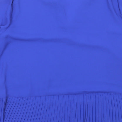 Capsule Womens Blue Polyester Basic Blouse Size 14 V-Neck
