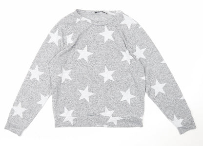 Womens UK Size M Boohoo Grey Pullover Jumper