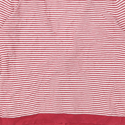 Gap Womens Red V-Neck Striped Cotton Cardigan Jumper Size S