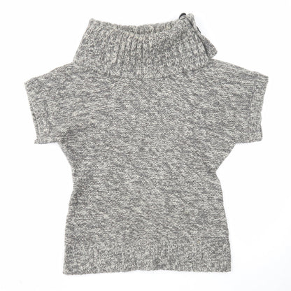 Like love Womens Grey Roll Neck Acrylic Pullover Jumper Size M