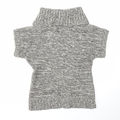 Like love Womens Grey Roll Neck Acrylic Pullover Jumper Size M