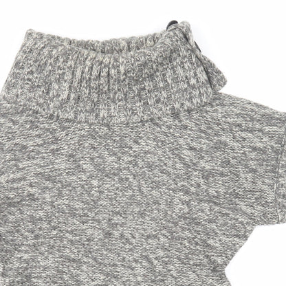 Like love Womens Grey Roll Neck Acrylic Pullover Jumper Size M