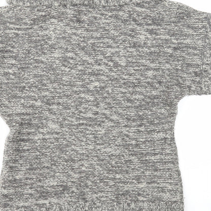 Like love Womens Grey Roll Neck Acrylic Pullover Jumper Size M