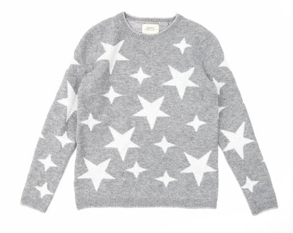 Womens UK Size S Papaya Grey Pullover Jumper