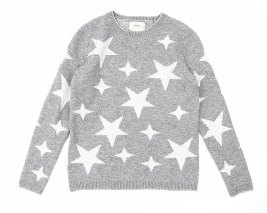 Womens UK Size S Papaya Grey Pullover Jumper