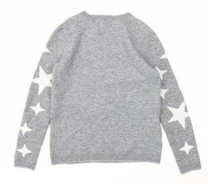 Womens UK Size S Papaya Grey Pullover Jumper