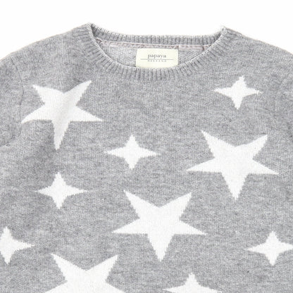 Womens UK Size S Papaya Grey Pullover Jumper