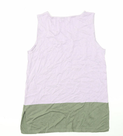 Cotton Traders Womens Multicoloured Viscose Basic Tank Size 14 V-Neck