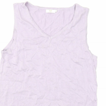 Cotton Traders Womens Multicoloured Viscose Basic Tank Size 14 V-Neck