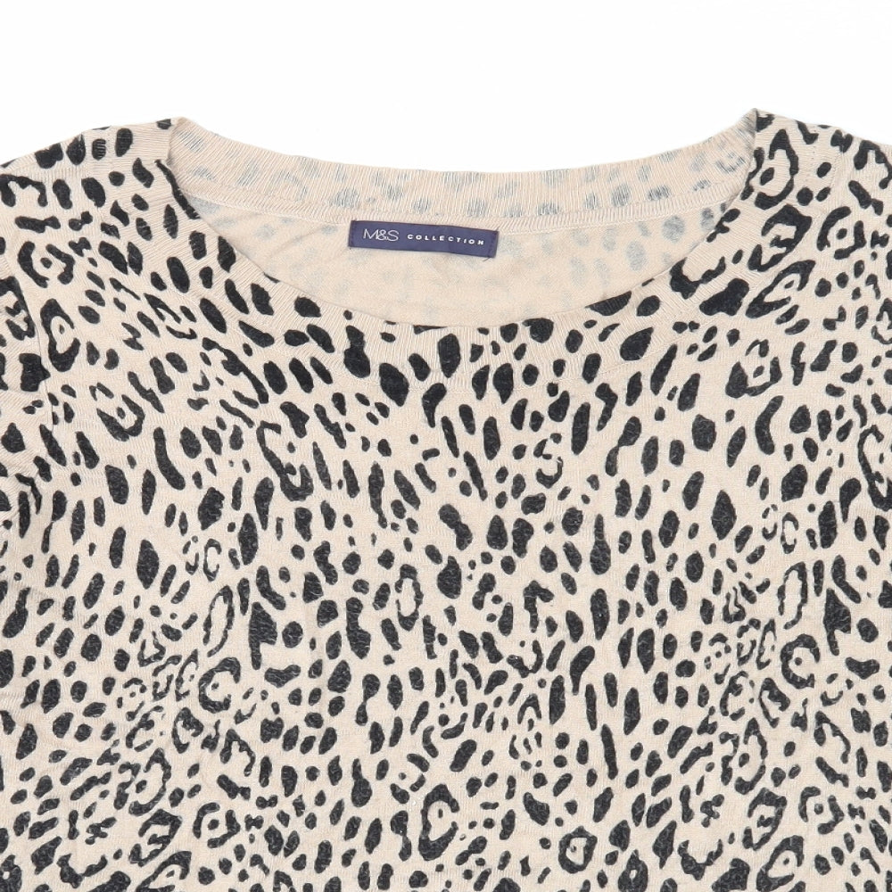 Womens UK Size 16 Marks and Spencer Beige Pullover Jumper