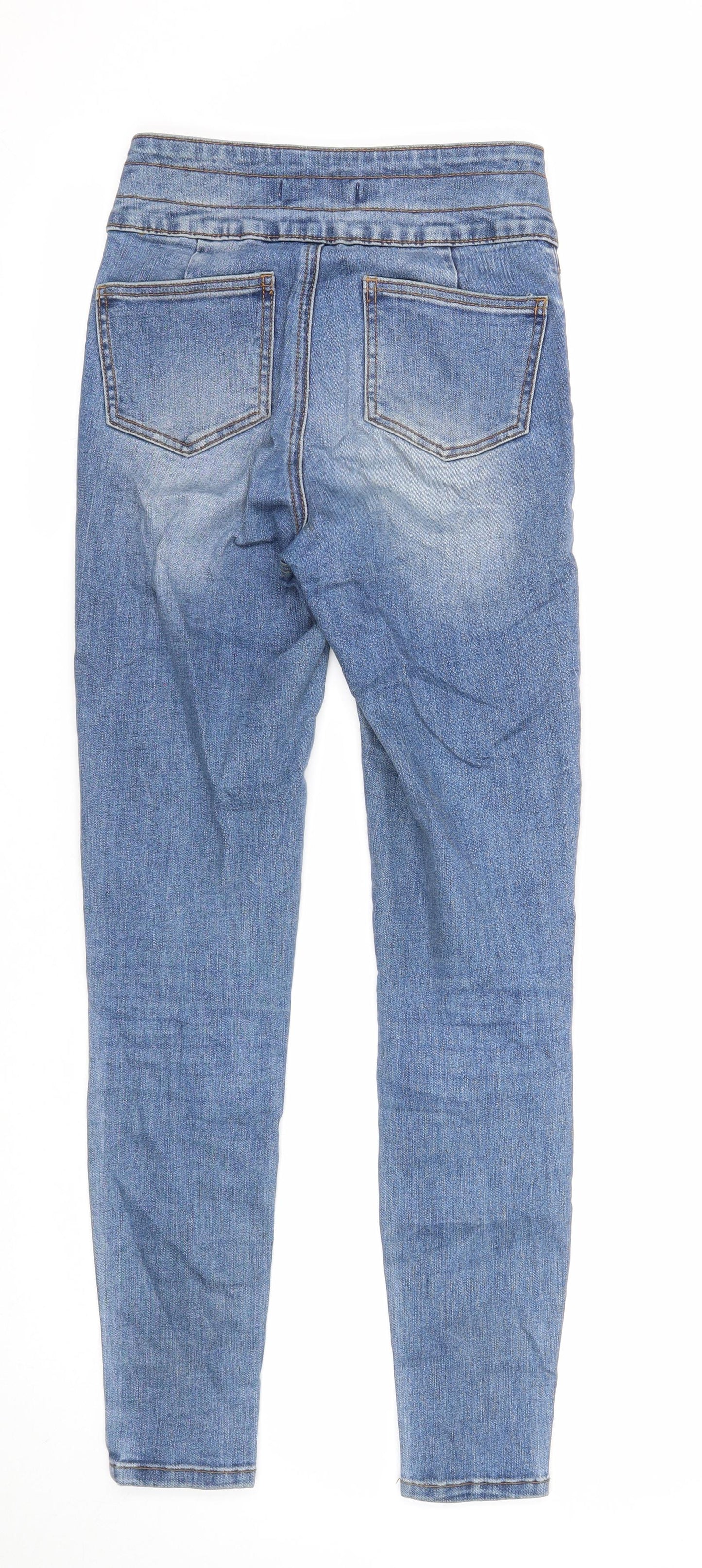 Denim & Co. Womens Blue Cotton Skinny Jeans Size 6 Regular Zip